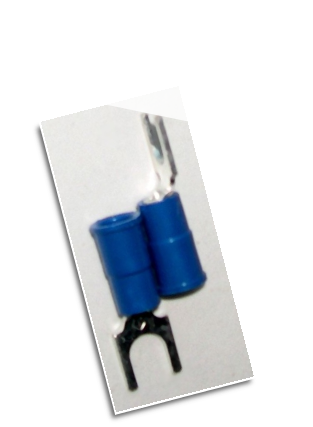 Fork type terminal connector,stud size # 10 (BLUE)