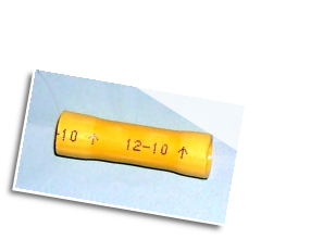 Butt connector   YELLOW  vinyl (12-10 AWG wire size)
