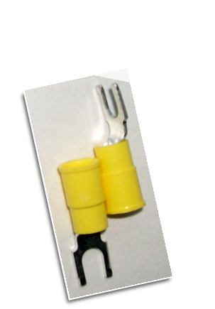 Fork type terminal connector,stud size #10  (YELLOW)