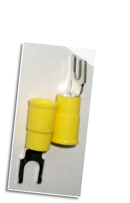 Fork type terminal connector,stud size #10 (YELLOW) Fork type terminal connector,stud size #10 (YELLOW)
