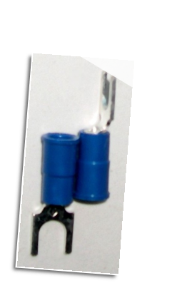 Fork type terminal connector,stud size # 10 (BLUE)