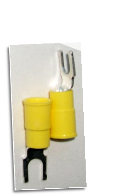 Fork type terminal connector,stud size #10  (YELLOW)