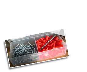 KIT for installs of cable tie blocks (100 anchors,screws,1 bit)