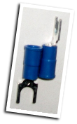 Fork type terminal connector,stud size # 8, (BLUE)